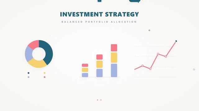 Balanced investment portfolio growth animation investment strategy