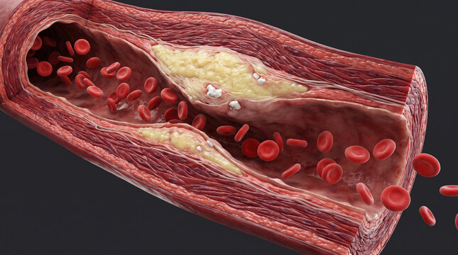 Coronary Artery Atherosclerosis Scientific Medical Visualization Plaque Formation Blood Vessel