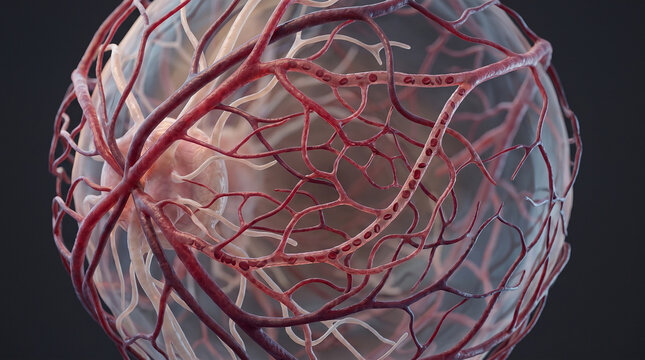Human Retina Blood Vessel Network Scientific Medical Microscopy Retinal Microvasculature