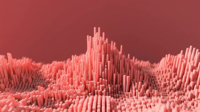 Microscopic view of vertical pillars and nanowires in a dense array, captured with scanning electron microscopy