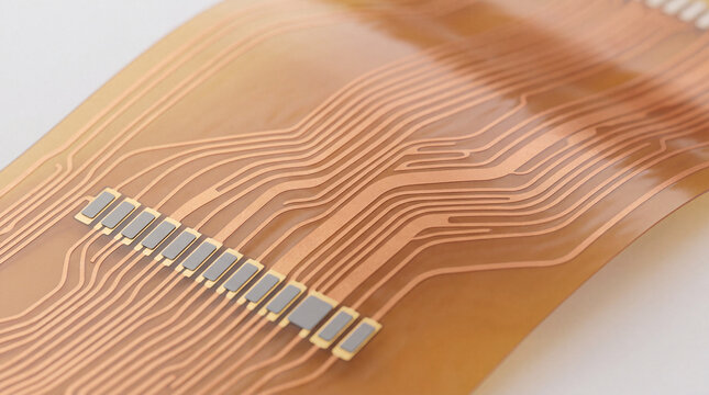 Flexible Printed Circuit with Copper Traces and Connector Pads
