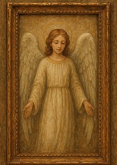 Fototapeta premium Serene angelic figure painting