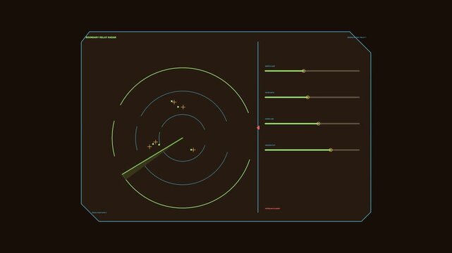 Defense Border Surveillance Radar HUD Seamless Loop