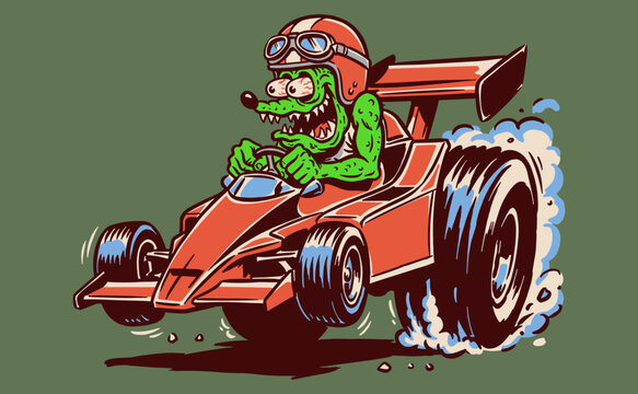 Extreme racing. Car print design for t shirt print, poster, sticker, background and other uses.