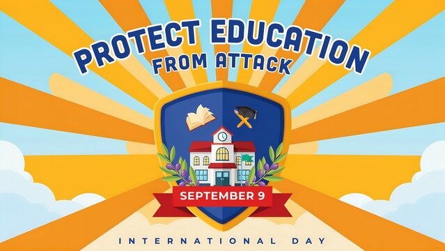 International day protect education from attack poster