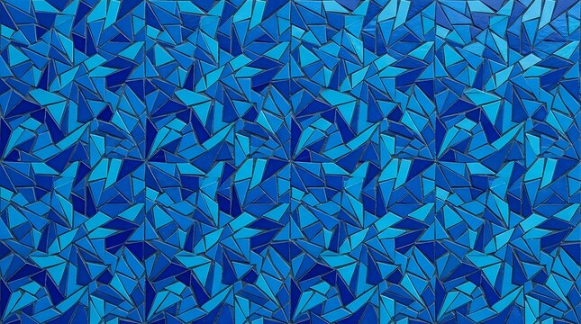 Contemporary Seamless Mosaic Pattern Composed Of Repeating Sharp Angular Shapes In Shades Of Blue abstract geometric pattern seamless mosaic background blue shapes modern decorative design texture