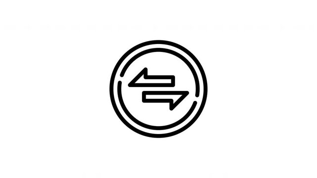 Design transfer circle with two arrows, perfect for business presentations, web design, and directional concepts in graphic design projects.

