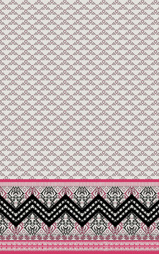 A seamless pattern geometric textile pattern with decorative border