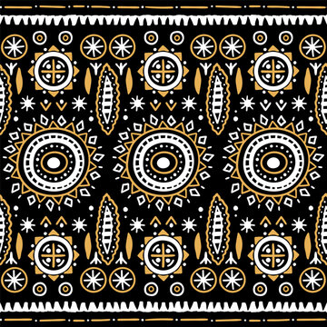 Folk geometric seamless pattern. Tribal motif. Mexican border vector background. Multicolor bright zigzag stripe print