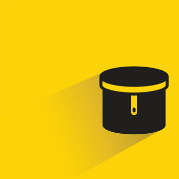 bucket icon with shadow on yellow background