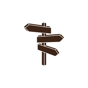 Direction Signpost Icon with Multiple Arrows for Navigation and Wayfinding
