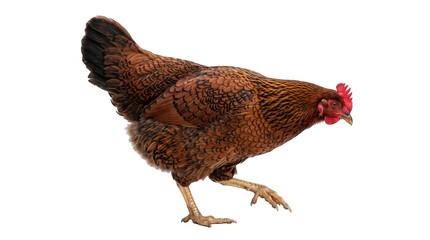 Brown hen chicken walking isolated on a transparent background © Team Olivia 
