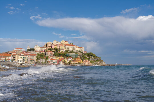 Imperia old town over the Ligurian sea, Italian Riviera