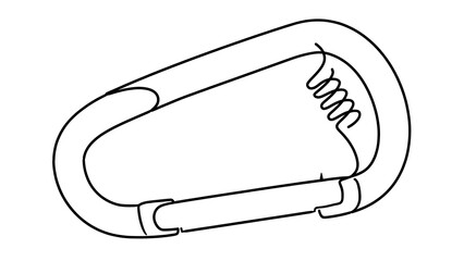 Obraz premium Carabiner clip illustration on white background.