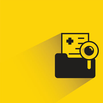 medical file scanning with shadow yellow background