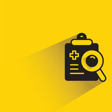 medical file scanning with shadow yellow background