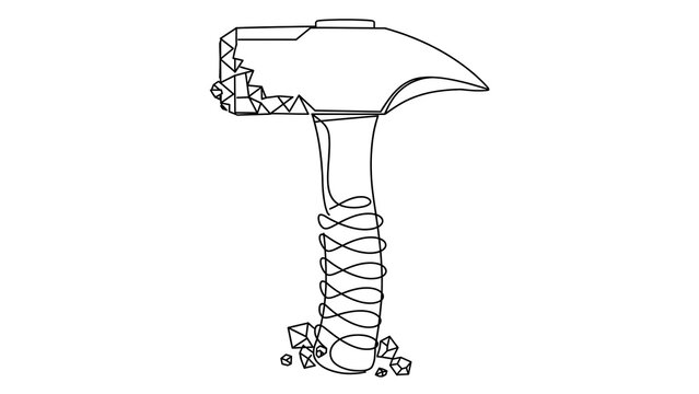 Cartoon hammer with bandage on white background.