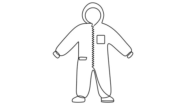 Child protective suit outline white background.