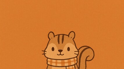 Naklejka premium Cute squirrel wearing scarf