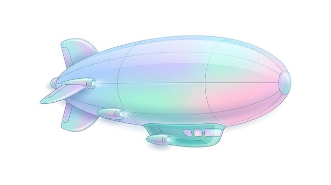 Futuristic blimp vector with pastel holographic colors