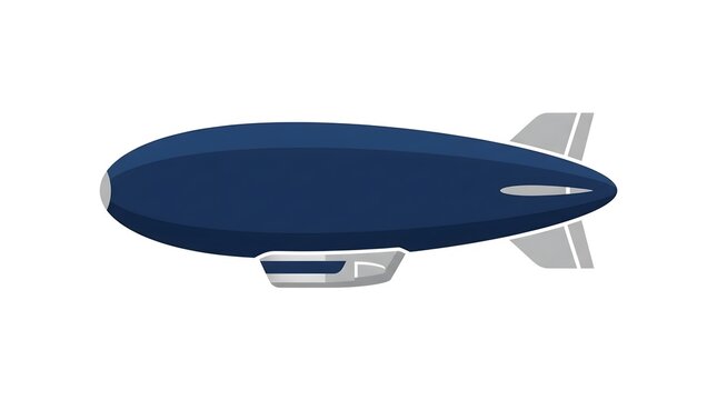 Navy blue blimp vector illustration isolated on white