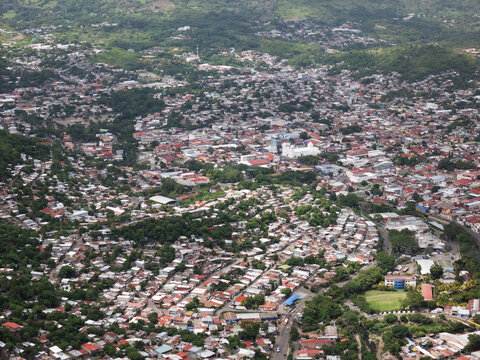 Center of Mataglpa town with central park