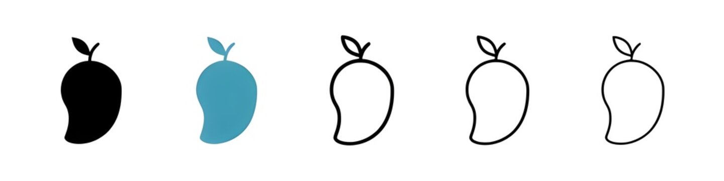 Mango line icon vector set. Thin line customizable illustration. Contour symbol. Vector isolated outline drawing. Editable stroke