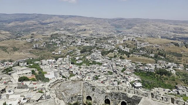 Panoramic View of Villages and Green Plains from Krak des Chevaliers, Syria