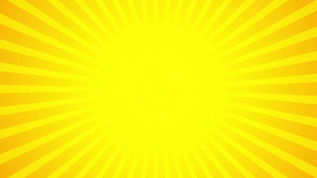 Animation yellow sunburst rotate unique abstract, Animated yellow sunburst background featuring subtle radiant light rays, Abstract background of yellow sunburst lines comic cartoon 