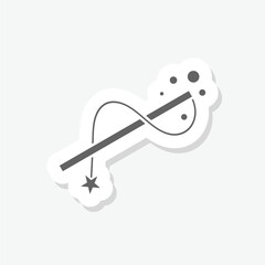 Naklejka premium Magic wand sign icon sticker isolated on gray background