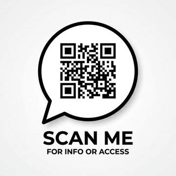 Scan me qr code speech bubble icon