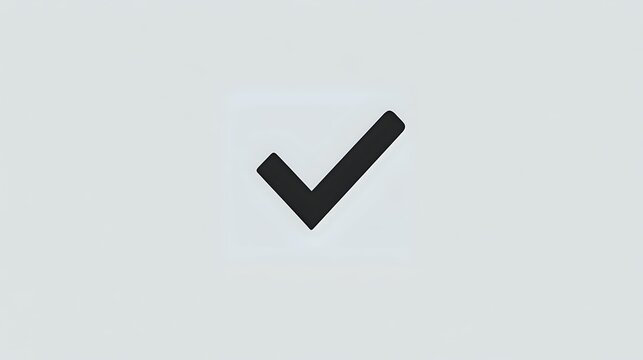 Checkmark symbol in black on light gray background