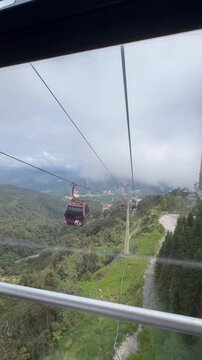 View from Awana SkyWay cable car in Genting Highlands, Malaysia 