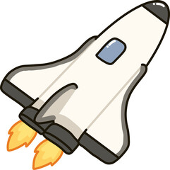 Flying Space Shuttle Rocket Vector Illustration © 지아 임