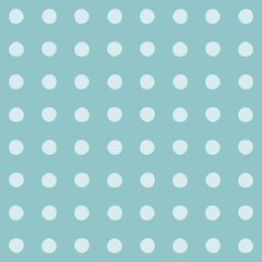 Seamless pattern of light blue polka dots on a teal background © Syaima Levantine