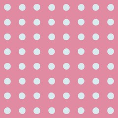 Seamless polka dot pattern on a pink background for playful designs © Syaima Levantine