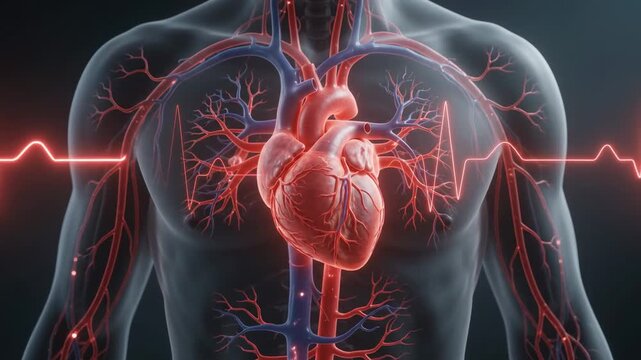 Zooming into human heart and circulatory system