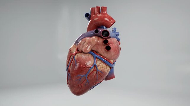 Rotating human heart anatomical model