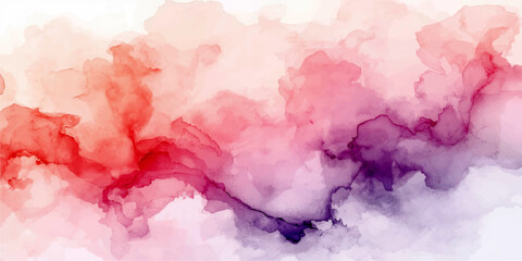 Obraz premium Pink Abstract Watercolor Background with Hand Painted Texture, Soft Cloud and Smoke Inspired Forms for Creative Artistic Design and Vintage Paper Projects
