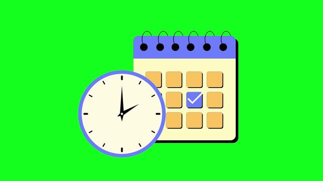 Calendar and clock illustration for efficient time management, scheduling appointments, planning events, and tracking deadlines