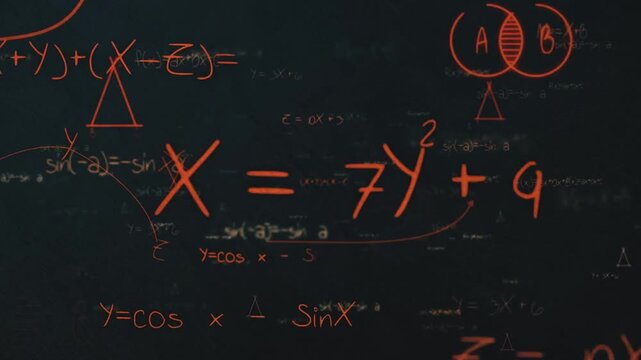 Abstract Mathematical Formulas and Equations Motion Graphics Montage