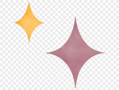 Pink and yellow sparkle watercolor Halloween decorative element Vector.