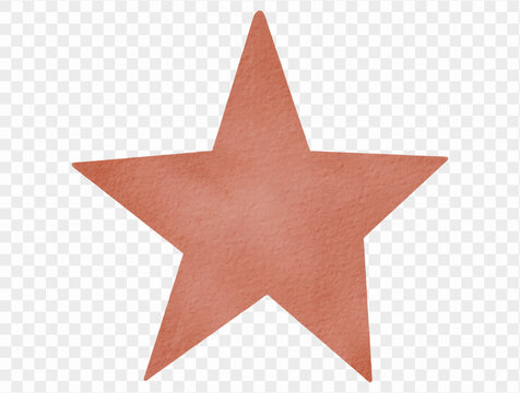 Red five point star watercolor Halloween decorative element Vector.