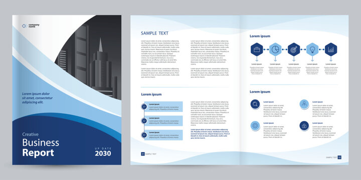 layout template for company profile ,annual report , brochures, flyers, leaflet, magazine, book with cover page design	
