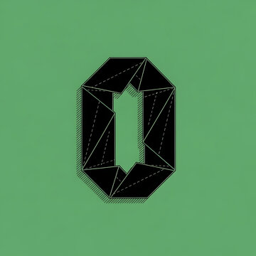 Black Letter O Digital Graphic Design.
