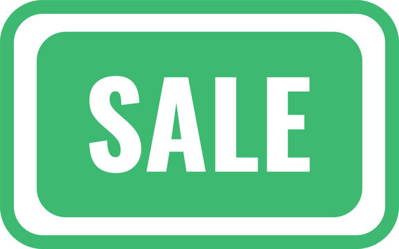 Green button icon with white text saying sale for commercial marketing and e commerce website usage