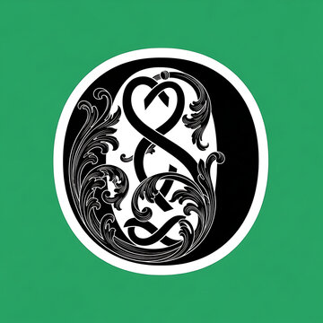 Black and white ampersand symbol design.