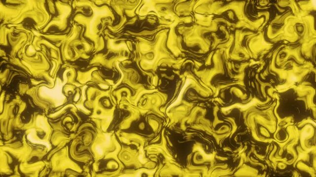 Abstract luxury golden liquid motion background animation. Organic metallic fluid ripples and golden molten metal texture motion graphic.