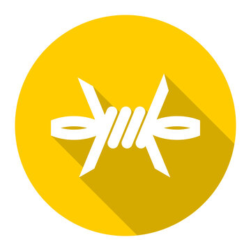 Barbed wire icon isolated on transparent background