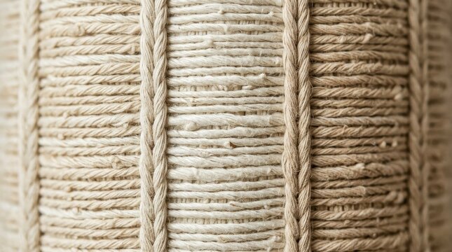 Close-up texture of natural woven rope and twine creating a rustic background pattern.